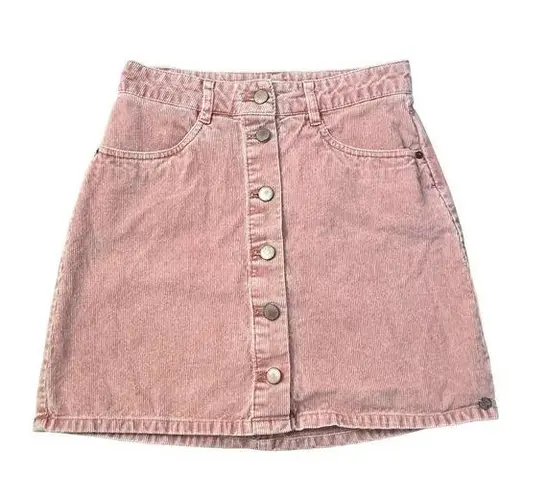 Roxy  light pink corduroy button down mini skirt size XS