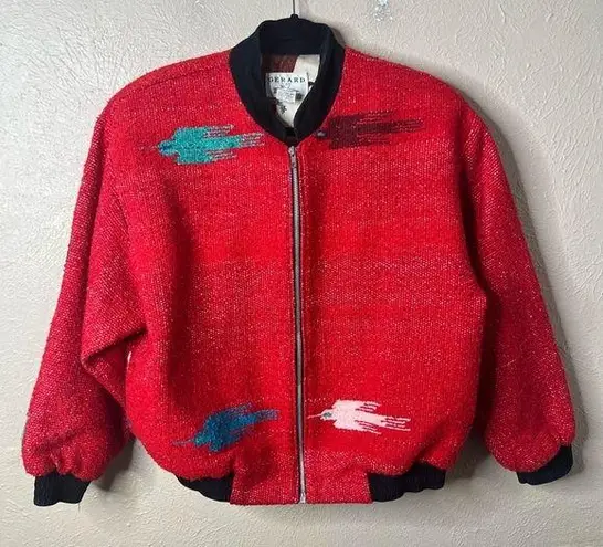 Vintage Gerard by PeGe Blanket Rug Southwestern Jacket in Red Small