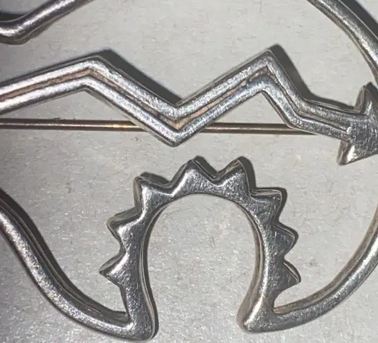 Authentic Vintage Native American Sterling Silver Grizzly Pin/Brooch