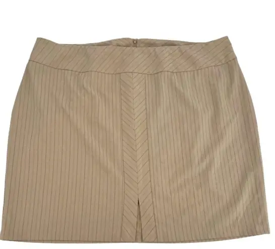 Lane Bryant Tan Pinstipe Mini Pencil Skirt Size 24