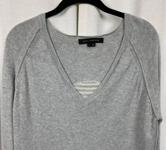 Skull Cashmere Gray Cashmere Blend Skull Print Sweater Sz.S