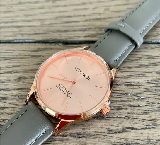 NWT Monroe Classique Wrist Watch in Sunburst Solerose Gray
