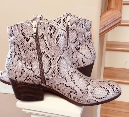 Rampage Boots Snakeskin Look Booties New In Box Womens 9.5