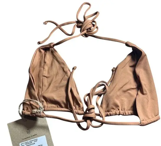 Stone Fox Swim NWT Tropez Bikini Top XL Adjustable Ties Rawhide Brown Swim Pool