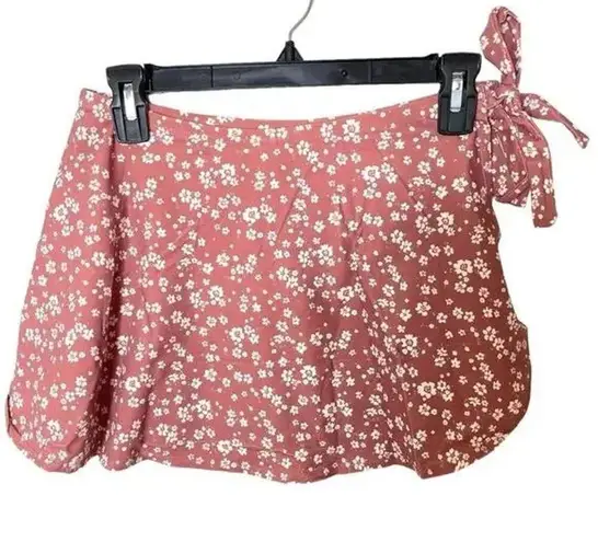 ANDIE NWT Ditsy Floral Rose Sarong Swim Cover Up Side Tie Bottom S Pink #3416