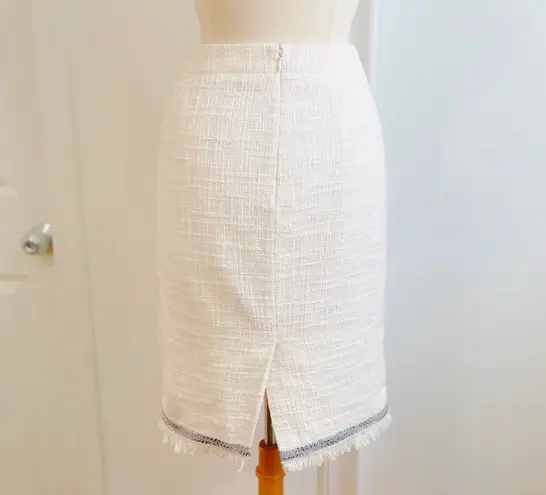 J.Crew  Beige Cream Pencil Tweed Short Office/Work/Classic Skirt 6 Small EUC