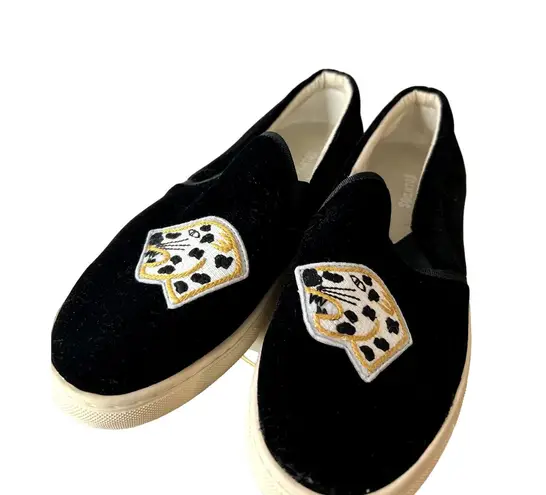 Soludos Jaguar Black Velvet Sneaker Womens Size 8.5 EUC