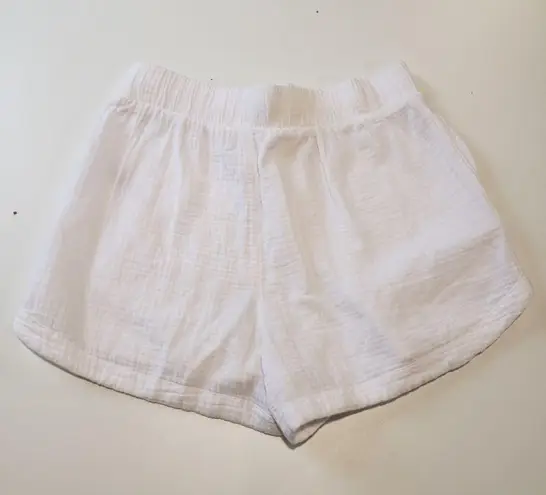 Calia Women's High Waisted Dolphin Cover Up Swim Short Pure White Size S NWT