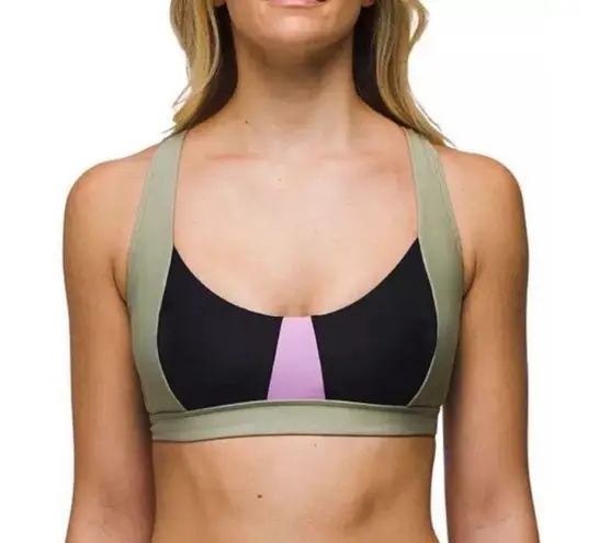 prAna Tulum Bikini Top Black Color Block Size L