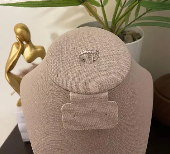 Sterling Silver SIZE 8 925 Stackable Round Dazzling Pink Cubic Zirconia Ring