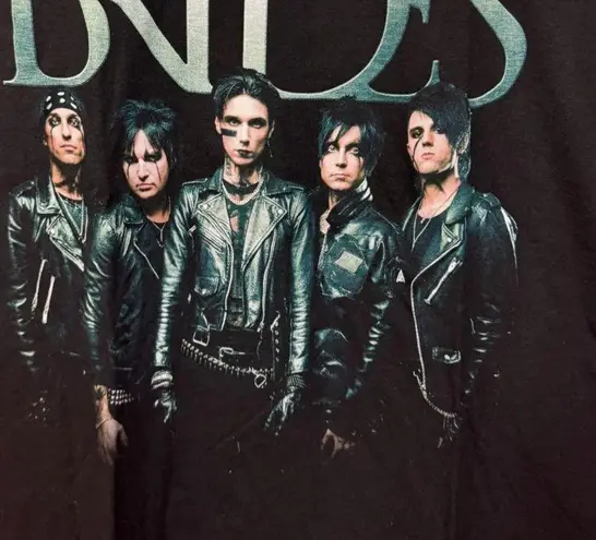 Black Veil Brides Leather Portrait Gothic Metal Band Tee XL