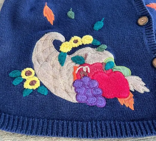 90s fall harvest thanksgiving Halloween pumpkin patch cornucopia sweater vest 2X Size XXL