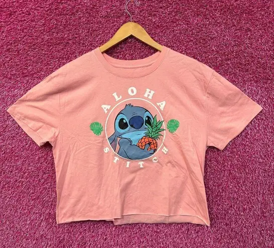 Stitch Aloha Hawaiian Pineapple Disney Movie Crop Top L