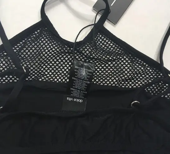 Dolce Vita High Neck Fish Net Bikini Top Size XS