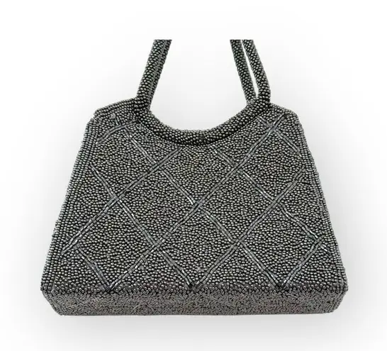 Vintage 50ās: Magid 𣓠Mini Beaded Top Handle Handbag Evening Bag 𣓠Black š£“