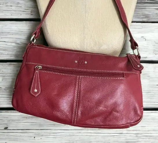 Stone Mountain Red Pebbled‎ Leather Shoulder Purse