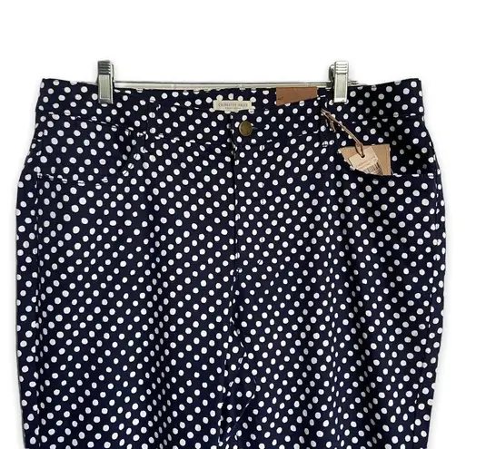 Coldwater Creek Women Jeans 16 Seeing Spots Ankle Jeans Blue White Polka Dot NEW