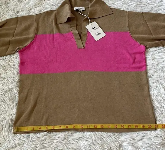 Free Assembly Women's Rugby Polo Sweater size Large Pink