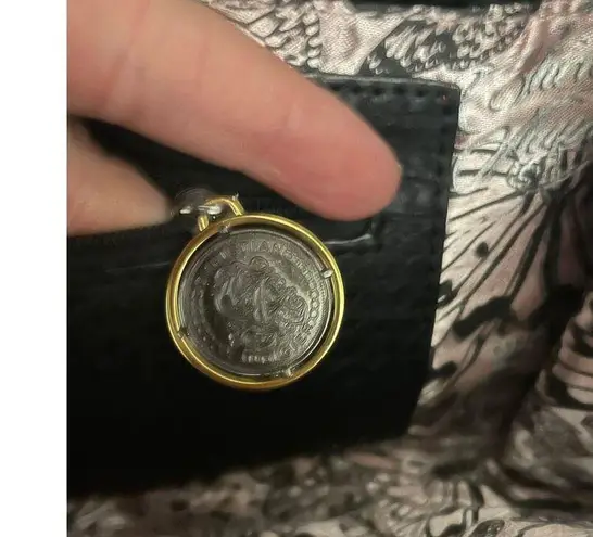 Christian Audigier Snake Clutch Magnetic Closure Python Envelope Purse Black