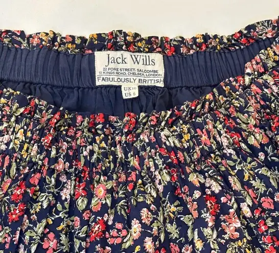 Jack Wills Vintage y2k Ditsy Floral Print Paperbag Waist Pleated Mini Skirt - 6