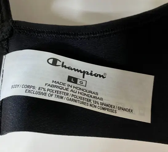 Champion Women’s Logo Racerback Sports Bra Black Size Large NWOT