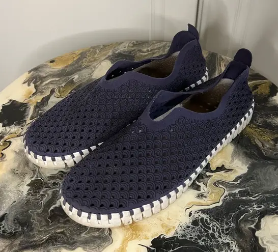 Ilse Jacobsen Tulip 139 Slip On Flat Navy 39 Blue Size 8.5