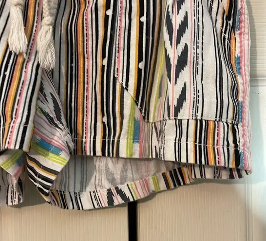 kiss & cry Multicolored Striped Drawstring Waistband Shorts Medium M