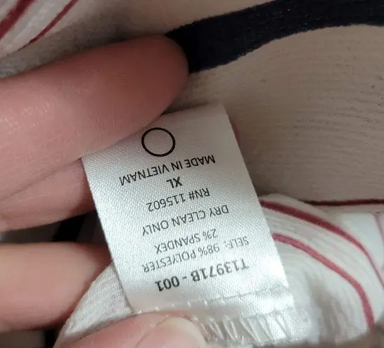 All in Favor white striped wrap blouse size xl