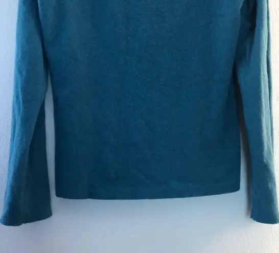 Elie Tahari Cashmere Sweater Teal Braided Sleeve Boat Neck GUC Sz S (?) See Dsx