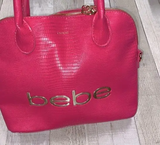 Bebe  fabiola stamped lizard bag pink