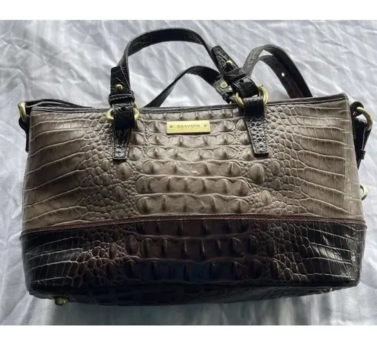 Brahmin Mercury Crescent Textured Leather Medium Asher Satchel Bag Purse