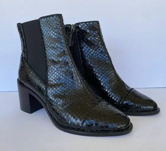 Alexandre Birman NEW Margareth Black Python Chelsea Bootie Size 40.5 (US 10)