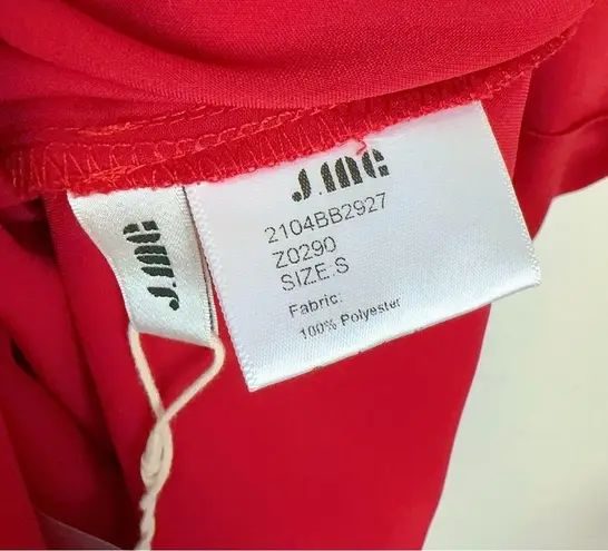 NWT J.ING Red Draped Collar Slip Dress Size L