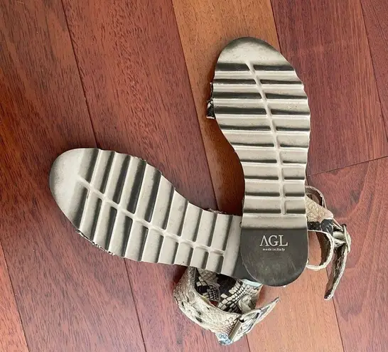 AGL Attilio Giusti Leombruni Snake Print Sandals Size 5