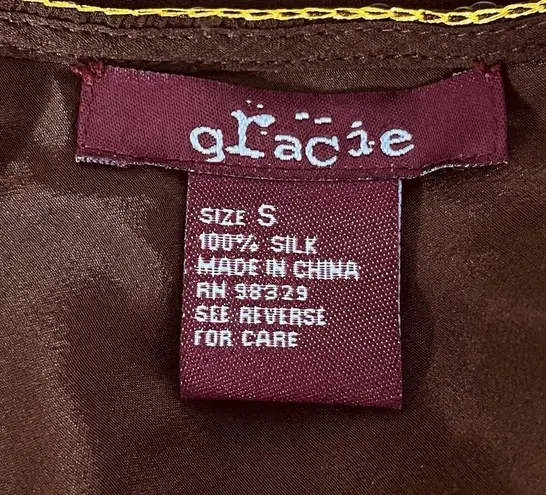 Gracie Silk and Sequined Skirt, Brown, Small Brown