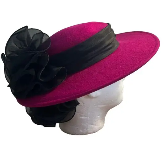 Lancaster Vintage USA Wool Sonni San Francisco Pink Fascinator Derby Hat