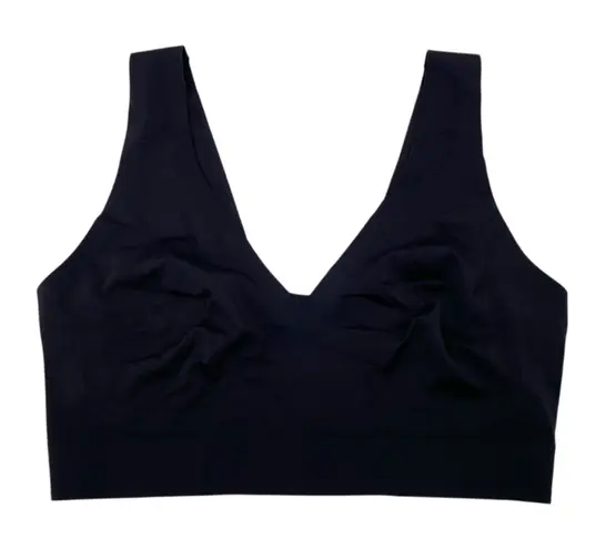 EBY Seamless Wireless Bralette Bra Black Size Large Soft Comfort V