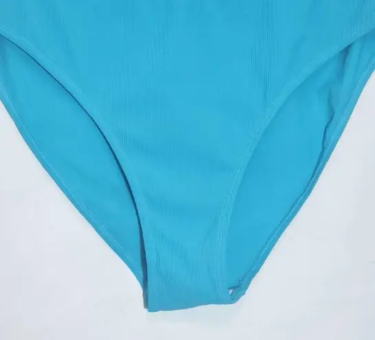 AI'IMAGE Blue Bikini with Light Blue Trim and High Waist Bottoms NWT Size 2XL
