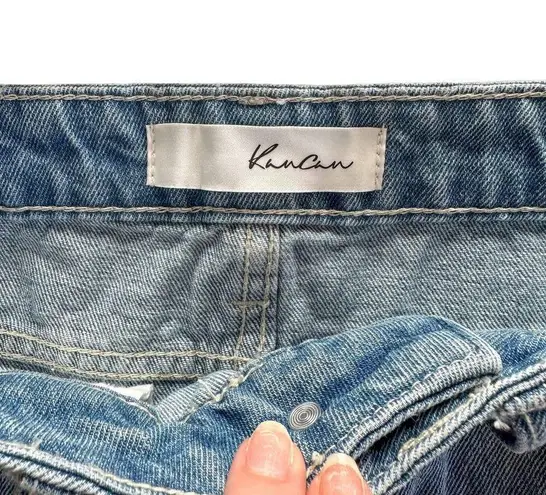 KanCan Denim Mini Skirt Fringe Hem 33909 Small Blue