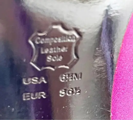 Nina NY Fuchsia Pink High Heel Peep Toe Pumps Size 6.5 Rhinestones Barbie Party