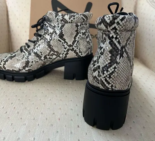 Dirty Laundry NO DOUBT faux leather snake embossed combat boots goth