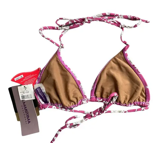 CIA MARITIMA Brazilian Beachwear Halter Triangle Bikini Top Size Small