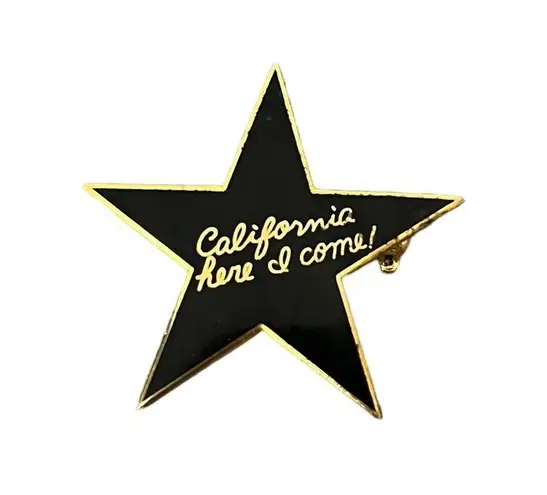 Vintage California Here I Come Gold Tone Star Pinnacle Designs Lapel Pin