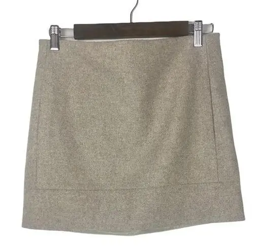 J. Crew Factory Light Brown Tan Double Serge Mini Wool Skirt 2