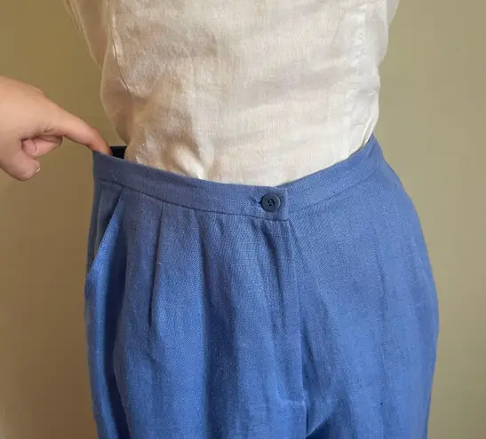 Doncaster NWT Vintage Blue Linen Pants And Jacket Set