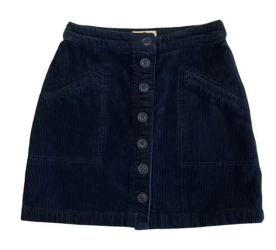 Marine layer Black Button Up Corduroy Mini Skirt Women's Size 0 Retro 90s Y2K