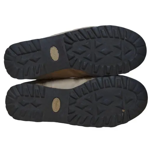 Vasque VTG Hiking Boots Teal Blue Beige Suede Padded Cuff Ankle Lace Up Trail 9