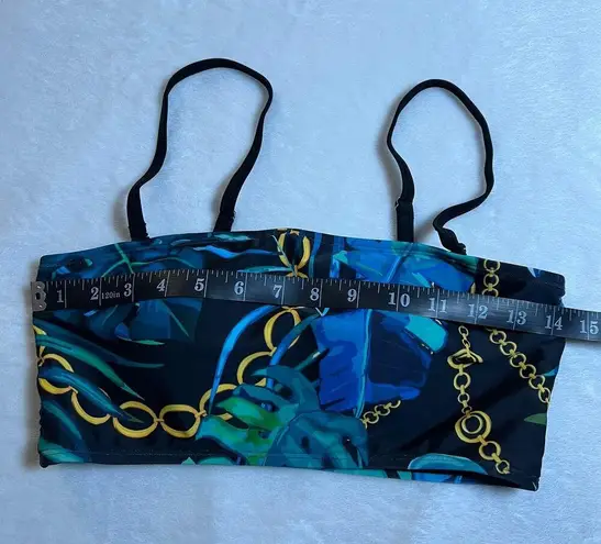 Women's Floral Print Two Piece High Rise Bikini Size Medium NWOT Beach Coastal Black