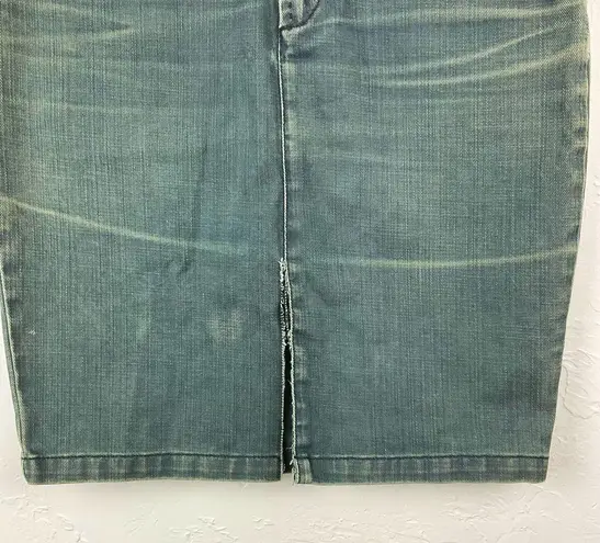 Chloé Chloe Blue Distressed Denim Jean Pencil Skirt Small 36