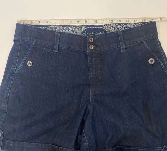 Gloria Vanderbilt Celina Dark Blue Elastic Waist Denim Jean Shorts Sz 12